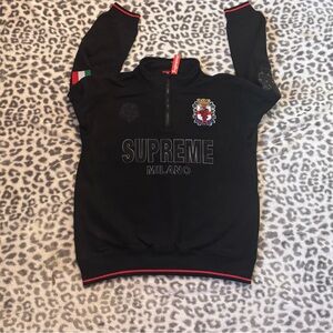 Supreme Black Zip Up Sweater
